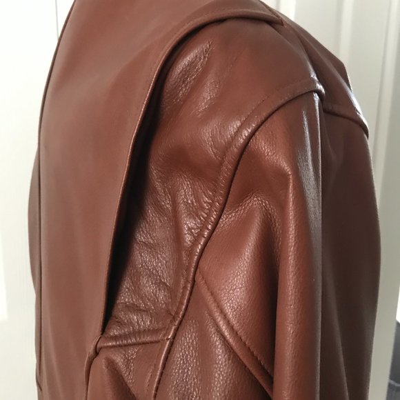 Danier Vintage leather bomber jacket mid brown (s) - Picture 6 of 13